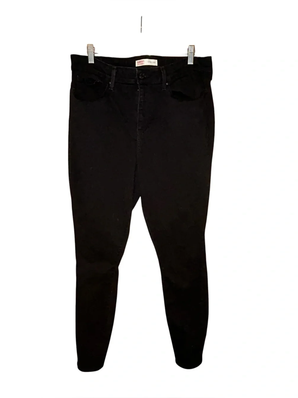 Levi Strauss Signature High Rise Skinny Jeans Black Stretch Women’s‎ 16L W33